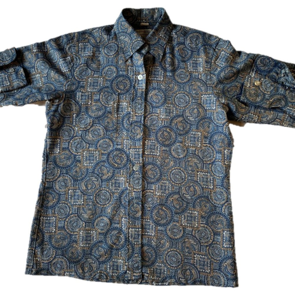 Vintage Christian Dior Button Down Paisley Medium